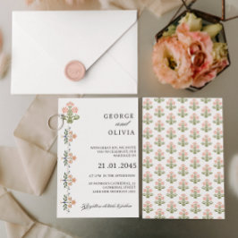 Convite Mughal Natural Motif Indian Wedding