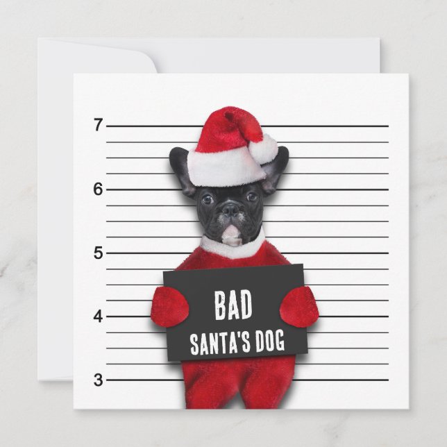 Convite Mugshot Bad Papai noel Engraçado Natal (Frente)
