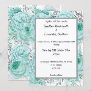 CONVITE MUITA CASA BRANCA DE AQUA SILVER BONITO FLORAL