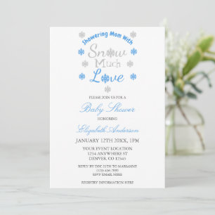 Convite Muito Amor de Neve Chuvinha de Inverno Baby Shower