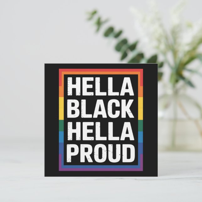 Convite Muito Negro Muito Orgulhoso Orgulho Gay Afro-Ameri (Em pé/Frente)