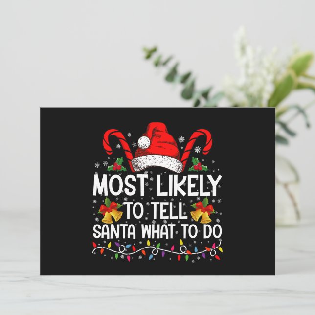 Convite Muito Provável De Dizer a Papai Noel O Que Fazer C (Em pé/Frente)