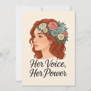 Convite Mulher com Cabeça Floral, Empoderamento feminino