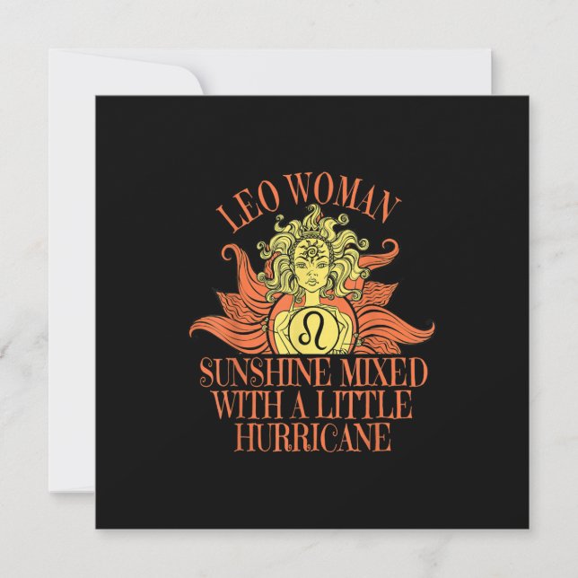 Convite Mulher de Leão Signo do Zodíaco Julho Agosto Anive (Frente)