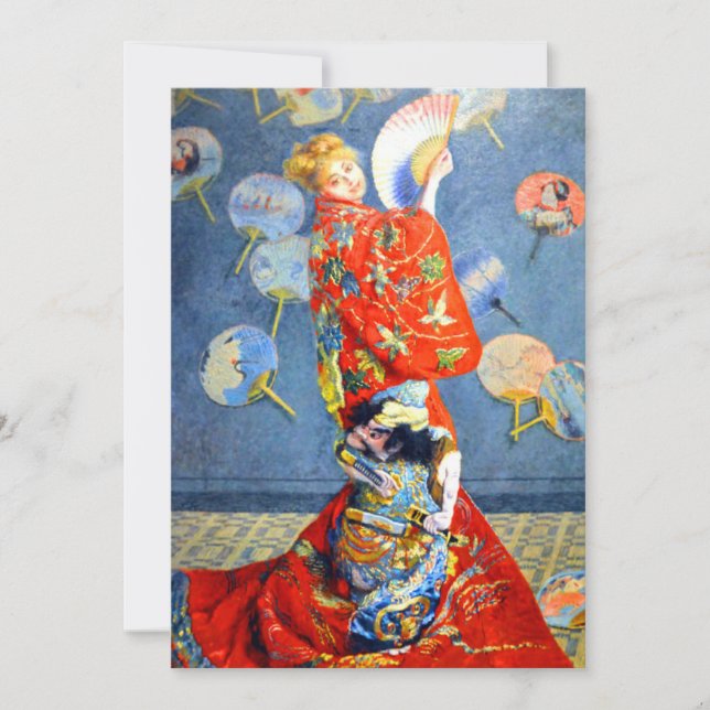 Convite Mulher de Monet com Traje Japonês (Frente)