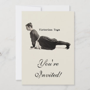 Convite Mulher de Yoga Vitoriana Vintage em Impressão de C