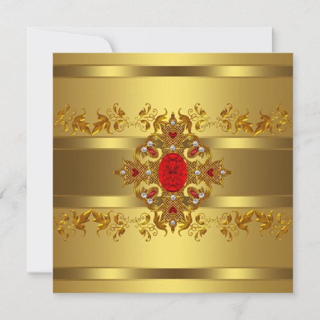 Convite Mulher Dourada 50ª Festa de aniversário (Frente)