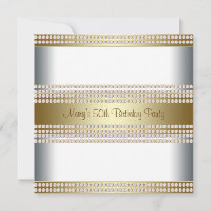 Convite Mulher Dourada 50ª Festa de aniversário