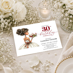 Convite Mulher Engraçada Aniversário de 30 anos Festa Burg