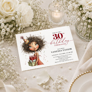 Convite Mulher Engraçada e Excêntrica Aniversário de 30 an