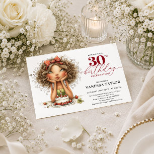 Convite Mulher Engraçada Moderna Aniversário de 30 anos Sc