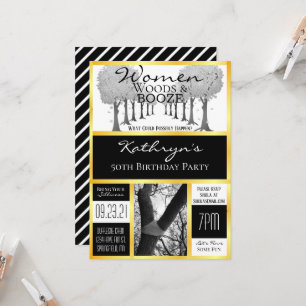 Convite Mulher Engraçada Woodsy Getaway