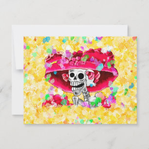 Convite Mulher Esqueleto Rindo Dia De Los Muertos
