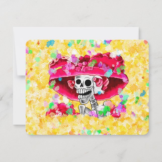 Convite Mulher Esqueleto Rindo Dia De Los Muertos (Frente)