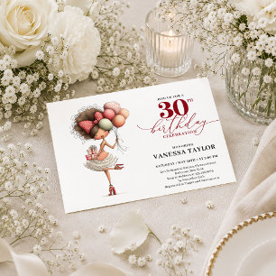Convite Mulher Excêntrica na Moda Aniversário de 30 anos G