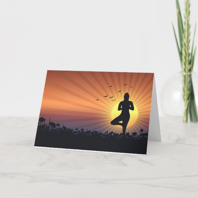 Convite Mulher fazendo yoga (Frente)