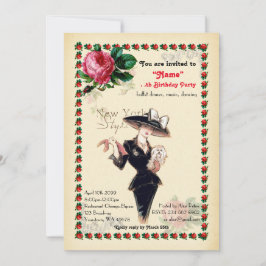 Convite Mulher Festa de aniversário Qualquer idade, estilo