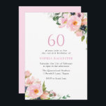 Convite Mulher Floral Rosa Blush 60ª Festa de aniversário<br><div class="desc">Mulheres Florais Rosa Blush 60º Convite de aniversário Também temos muitos outros convites e coleções.</div>