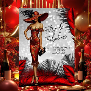 Convite Mulher Glamour de Aniversário Fabuloso Vestido Pre