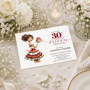 Convite Mulher Humor Excêntrico Aniversário de 30 anos Fes