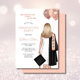 Convite Mulher Loura Loura Que Ela Acreditava Festa de for