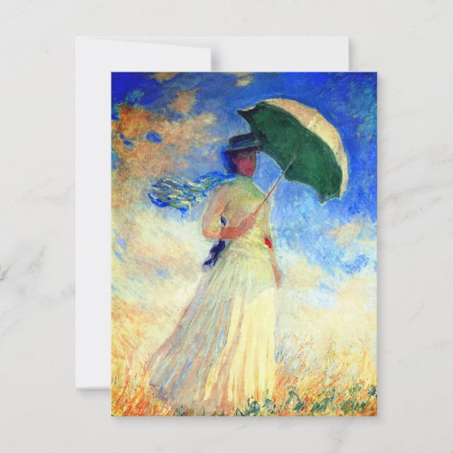 Convite Mulher Monet com Parasol à Direita (Frente)