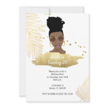 Mulher Negra com sombreado, aniversário de 21 anos