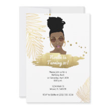 Mulher Negra com sombreado, aniversário de 21 anos