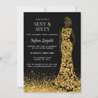 Convite Mulher negra e Dourada no vestiário 60º aniversári