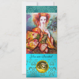 CONVITE MULHER ROMÂNTICA COM PENA DE PAZ ESPUMANTE