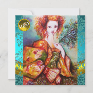 CONVITE MULHER ROMÂNTICA COM PENA DE PAZ ESPUMANTE