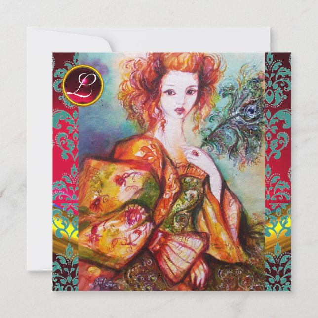 CONVITE MULHER ROMÂNTICA COM PENA DE PAZ ESPUMANTE (Frente)