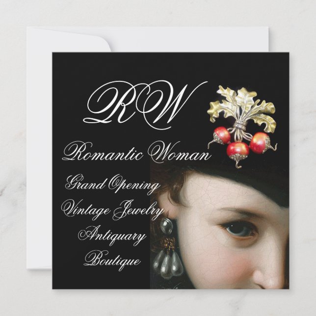 CONVITE MULHER ROMÂNTICA, JUDEUS ANTICOS, PEARLS, ABERTURA (Frente)