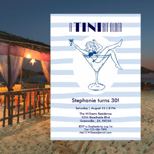 Convite Mulher Um Pouco Mais Velha Tema Martini Aniversári