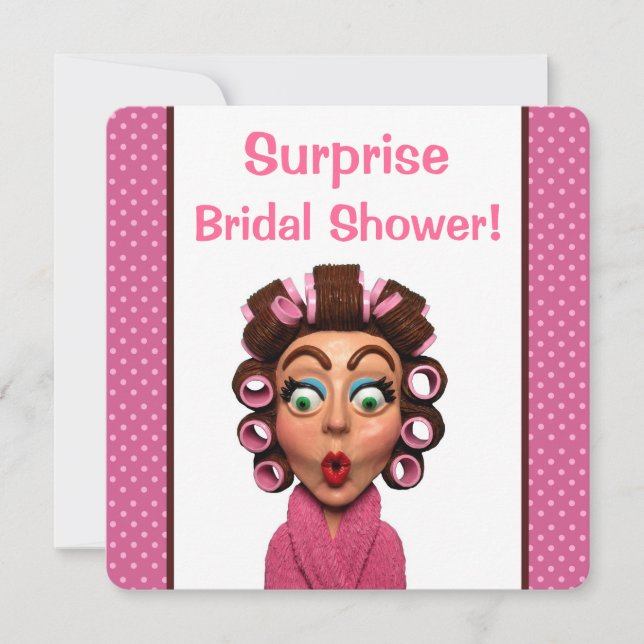 Convite Mulher Vestindo Curlers (Frente)