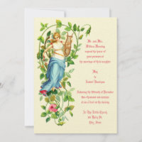 Mulher Vitoriana e Harp com Casamento de Rosas