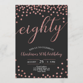 Convite Mulheres de Aniversário do 80 de Confetti Dourado