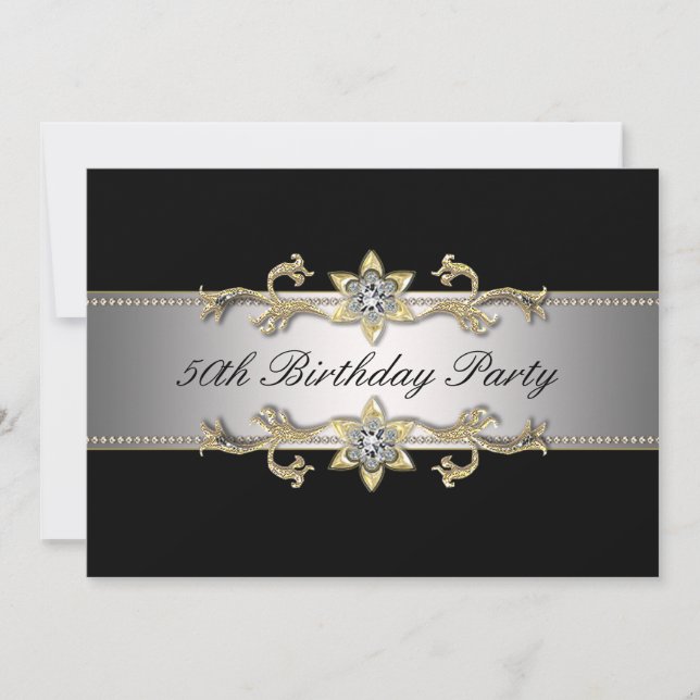 Convite Mulheres Douradas negras 50º aniversário (Frente)
