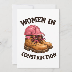 Convite Mulheres em Botas de Construção e Capacete de Segu
