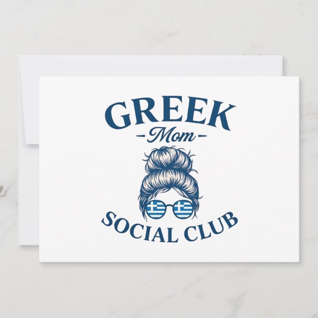 Convite Mulheres Gregas Mãe Clube Social Trendy Mãe Grega (Frente)
