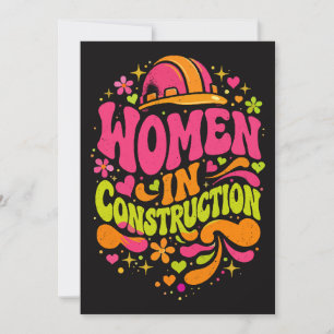 Convite Mulheres na Construção Retro Empoderamento