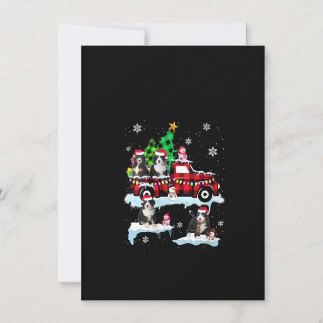 Convite Mulheres Santa Bernedoodle em Pick Up Caminhonete  (Frente)