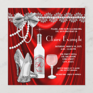 Convite Mulheres Vermelhas Festas de aniversário Envelheci