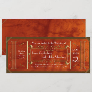 Convite multa de casamento por deco de arte, luxo de couro