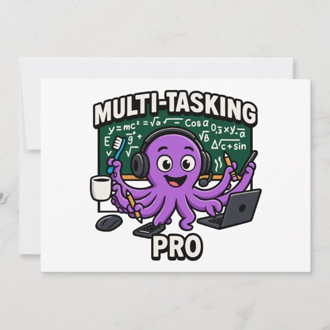 Convite Multitarefa Octopus Classroom Learning Pro (Frente)