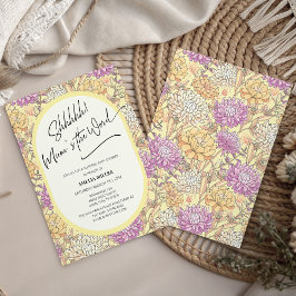 Convite Mum's the Word Floral Surprise Baby Shower