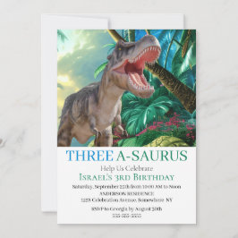 Convite Mundo Jurássico Temático do Dinossauro T-Rex