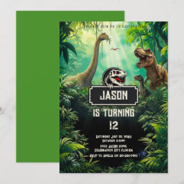 Convite Mundo Legal dos Dinossauros Aniversário Jurássico
