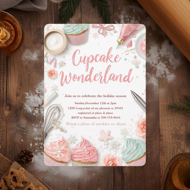 Convite Mundo Mágico de Cupcakes Pastel (Criador carregado)