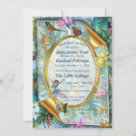 Convite Mundo Whimsical de Fadas e Aves Tropicais